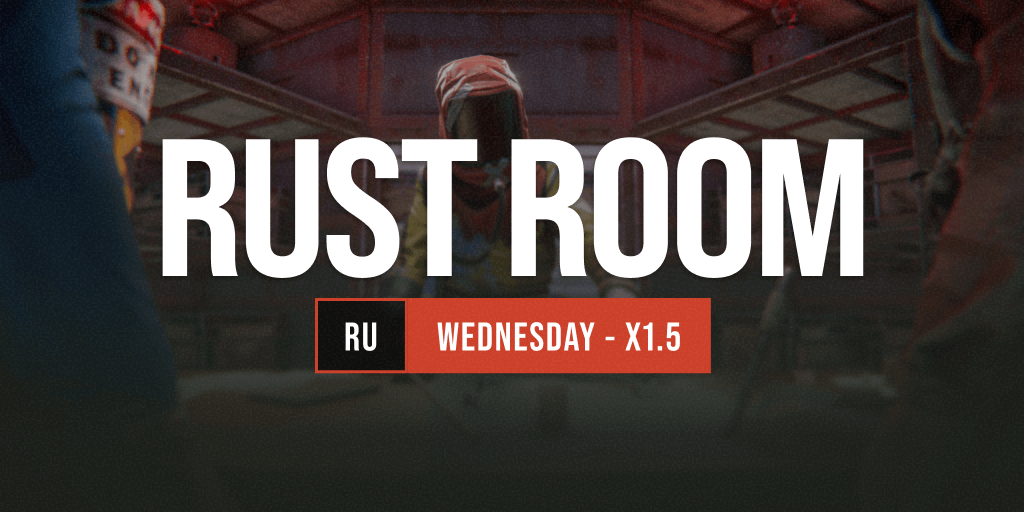 Баннер сервера RUST ROOM 1.5x | WEDNESDAY | Wipe 15.07